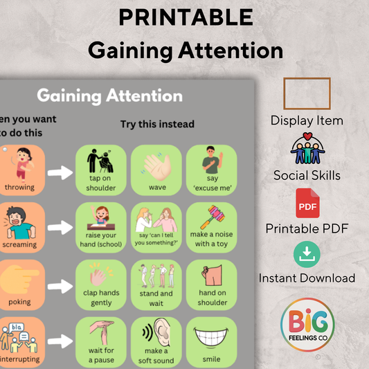Gaining Attention – What to Try Instead – Printable Info Sheet