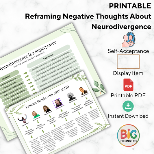 Reframing Negative Thoughts About Neurodivergence – Printable Info Sheet