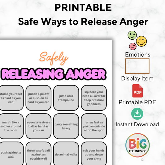 Safe Ways to Release Anger – Printable Info Sheet