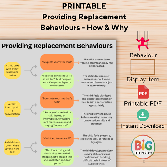 Providing Replacement Behaviours – Printable Info Sheet