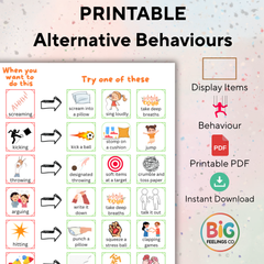 Alternative Behaviours Chart – Printable Info Sheet