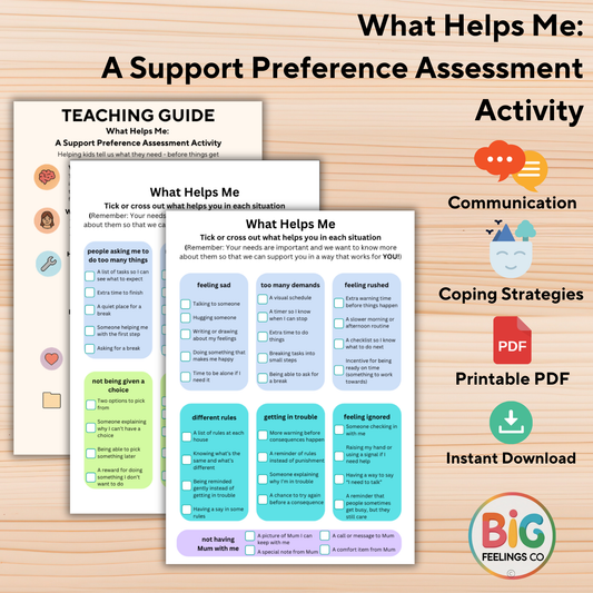 What Helps Me: A Support Preference Activity for Kids
